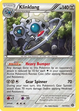 Klinklang 073  - Reverse Holofoil XY  Steam Siege - Holo Rare XY - Steam Siege Pokemon Single  Squirtle Squad Card Shop.