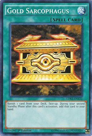 Gold Sarcophagus (LDK2-ENY22) - Legendary Decks II Unlimited Legendary Decks II Yugioh Single  Squirtle Squad Card Shop.