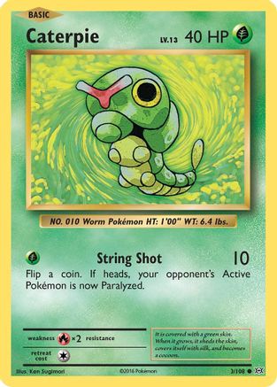 Caterpie 003  - Reverse Holofoil XY  Evolutions - Common XY - Evolutions Pokemon Single  Squirtle Squad Card Shop.