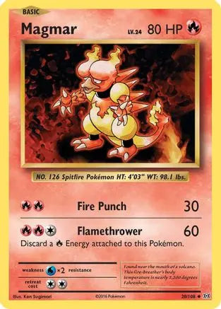 Magmar 020  - Reverse Holofoil XY  Evolutions - Uncommon XY - Evolutions Pokemon Single  Squirtle Squad Card Shop.
