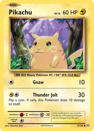 Pikachu 035  - Reverse Holofoil XY  Evolutions - Common XY - Evolutions Pokemon Single  Squirtle Squad Card Shop.