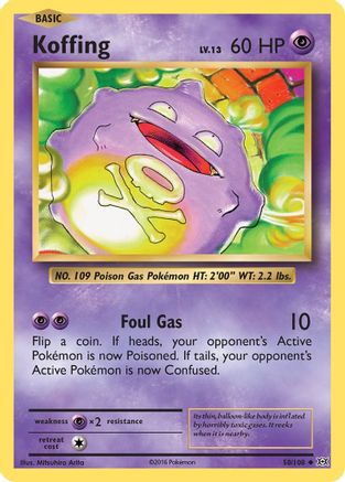 Koffing 050  - Reverse Holofoil XY  Evolutions - Uncommon XY - Evolutions Pokemon Single  Squirtle Squad Card Shop.