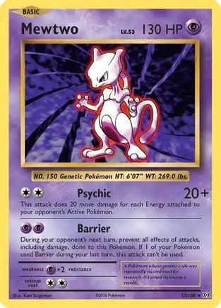 Mewtwo 051  XY  Evolutions - Rare XY - Evolutions Pokemon Single  Squirtle Squad Card Shop.