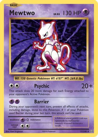 Mewtwo 051  - Reverse Holofoil XY  Evolutions - Rare XY - Evolutions Pokemon Single  Squirtle Squad Card Shop.