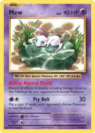 Mew 053  - Holofoil XY  Evolutions - Holo Rare XY - Evolutions Pokemon Single  Squirtle Squad Card Shop.