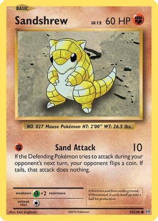 Sandshrew 054  - Reverse Holofoil XY  Evolutions - Common XY - Evolutions Pokemon Single  Squirtle Squad Card Shop.