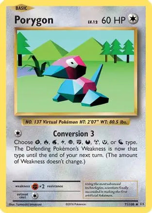 Porygon 071  - Reverse Holofoil XY  Evolutions - Uncommon XY - Evolutions Pokemon Single  Squirtle Squad Card Shop.