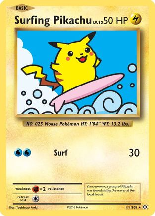 Surfing Pikachu 111 - XY Evolutions - SR