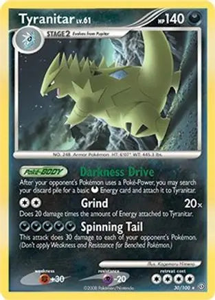 Tyranitar - 30/100 (DP Stormfront)/100  - Holofoil Deck Exclusives - Holo Rare Deck Exclusives Pokemon Single  Squirtle Squad Card Shop.