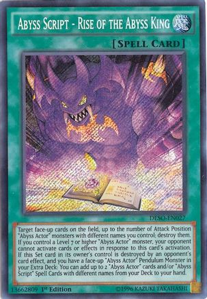 Abyss Script - Rise of the Abyss King (DESO-EN027) - Destiny Soldiers 1st Edition Destiny Soldiers Yugioh Single  Squirtle Squad Card Shop.