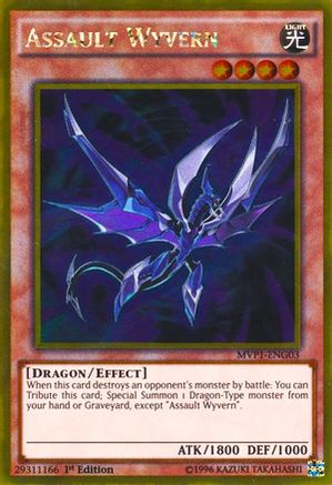 Assault Wyvern (MVP1-ENG03) - The Dark Side of Dimensions Movie Pack: Gold Edition 1st Edition The Dark Side of Dimensions Movie Pack: Gold Edition Yugioh Single  Squirtle Squad Card Shop.