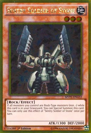 Sentry Soldier of Stone (MVP1-ENG12) - The Dark Side of Dimensions Movie Pack: Gold Edition 1st Edition The Dark Side of Dimensions Movie Pack: Gold Edition Yugioh Single  Squirtle Squad Card Shop.