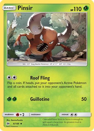 Pinsir 006/149  SM Base Set - Uncommon SM Base Set Pokemon Single  Squirtle Squad Card Shop.