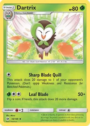 Dartrix 010  - Reverse Holofoil SM Base Set - Uncommon