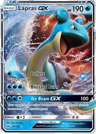 Lapras GX 035  - Holofoil SM Base Set - Ultra Rare SM Base Set Pokemon Single  Squirtle Squad Card Shop.
