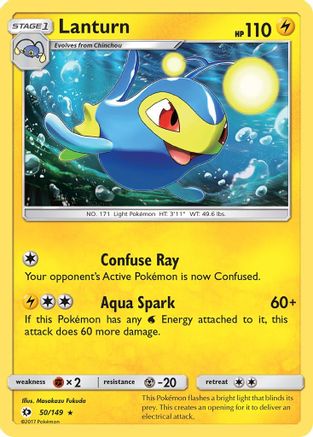 Pokémon TCG Lanturn 050/149 – Sun & Moon Base Set Reverse Holo