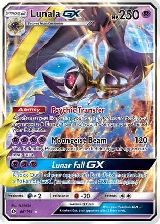 Lunala GX 066  - Holofoil SM Base Set - Ultra Rare SM Base Set Pokemon Single  Squirtle Squad Card Shop.
