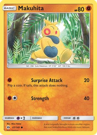 Makuhita 067  - Reverse Holofoil SM Base Set - Common SM Base Set Pokemon Single  Squirtle Squad Card Shop.