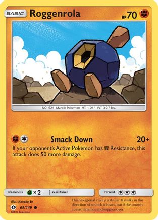 Roggenrola 069  SM Base Set - Common SM Base Set Pokemon Single  Squirtle Squad Card Shop.
