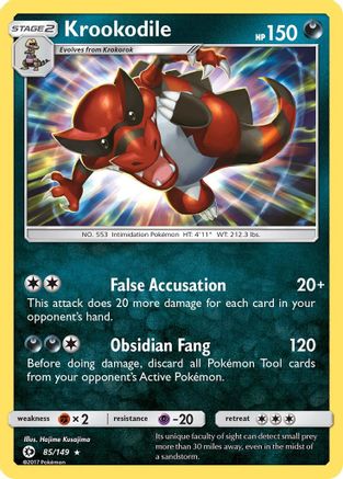 Krookodile 085  - Reverse Holofoil SM Base Set - Holo Rare SM Base Set Pokemon Single  Squirtle Squad Card Shop.