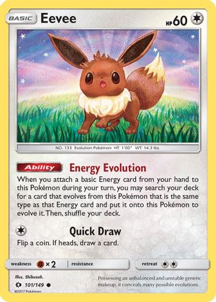 Pokémon TCG Eevee 101/149 – Sun & Moon Base Set Common