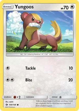 Yungoos 109  - Reverse Holofoil SM Base Set - Common