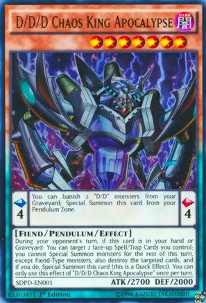 D/D/D Chaos King Apocalypse (SDPD-EN001) - Structure Deck: Pendulum Domination 1st Edition Structure Deck: Pendulum Domination Yugioh Single  Squirtle Squad Card Shop.