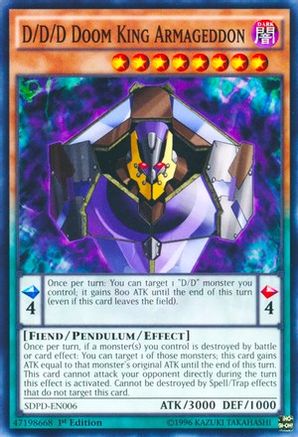 D/D/D Doom King Armageddon (SDPD-EN006) - Structure Deck: Pendulum Domination 1st Edition Structure Deck: Pendulum Domination Yugioh Single  Squirtle Squad Card Shop.