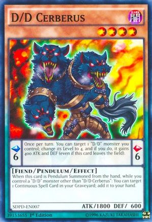 D/D Cerberus (SDPD-EN007) - Structure Deck: Pendulum Domination 1st Edition Structure Deck: Pendulum Domination Yugioh Single  Squirtle Squad Card Shop.
