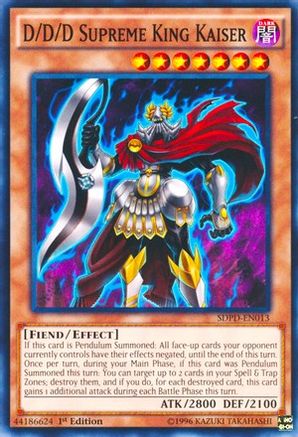 D/D/D Supreme King Kaiser (SDPD-EN013) - Structure Deck: Pendulum Domination 1st Edition Structure Deck: Pendulum Domination Yugioh Single  Squirtle Squad Card Shop.
