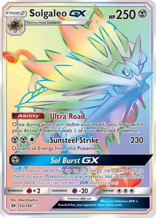 Solgaleo GX (Secret)/149  - Holofoil SM Base Set - Secret Rare SM Base Set Pokemon Single  Squirtle Squad Card Shop.
