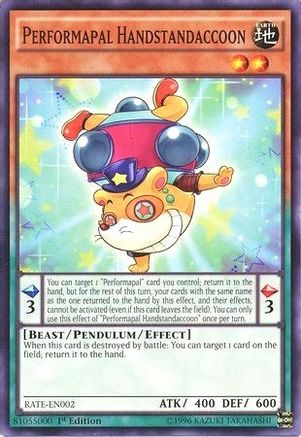 Performapal Handstandaccoon (RATE-EN002) - Raging Tempest Unlimited Raging Tempest Yugioh Single  Squirtle Squad Card Shop.