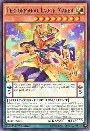 Performapal Laugh Maker (RATE-EN004) - Raging Tempest 1st Edition Raging Tempest Yugioh Single  Squirtle Squad Card Shop.