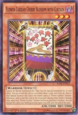 Flower Cardian Cherry Blossom with Curtain (RATE-EN012) - Raging Tempest 1st Edition Raging Tempest Yugioh Single  Squirtle Squad Card Shop.