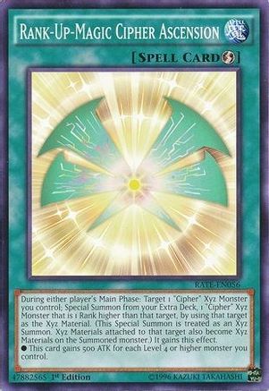 Rank-Up-Magic Cipher Ascension (RATE-EN056) - Raging Tempest 1st Edition Raging Tempest Yugioh Single  Squirtle Squad Card Shop.