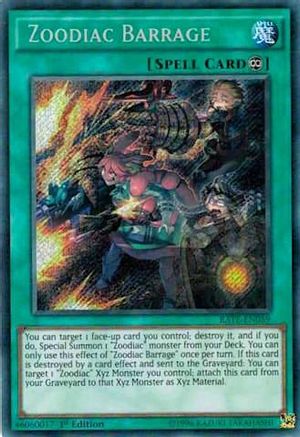 Zoodiac Barrage (RATE-EN059) - Raging Tempest 1st Edition Raging Tempest Yugioh Single  Squirtle Squad Card Shop.