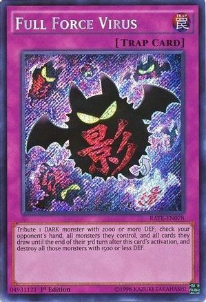 Full Force Virus (RATE-EN078) - Raging Tempest 1st Edition Raging Tempest Yugioh Single  Squirtle Squad Card Shop.