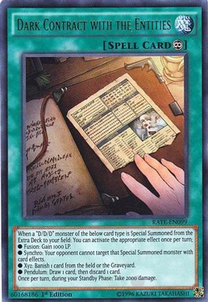 Dark Contract with the Entities (RATE-EN099) - Raging Tempest 1st Edition Raging Tempest Yugioh Single  Squirtle Squad Card Shop.