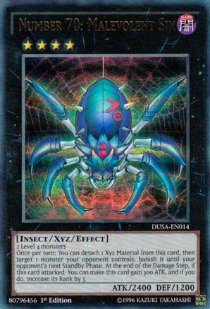 Number 70: Malevolent Sin (DUSA-EN014) - Duelist Saga 1st Edition Duelist Saga Yugioh Single  Squirtle Squad Card Shop.