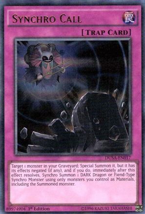Synchro Call (DUSA-EN017) - Duelist Saga 1st Edition Duelist Saga Yugioh Single  Squirtle Squad Card Shop.