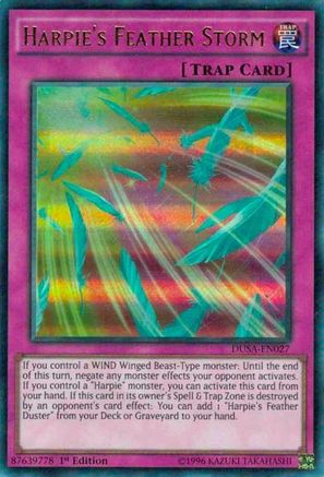Harpie's Feather Storm (DUSA-EN027) - Duelist Saga 1st Edition Duelist Saga Yugioh Single  Squirtle Squad Card Shop.