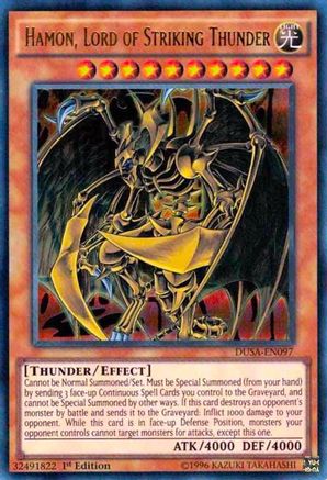 Hamon, Lord of Striking Thunder (DUSA-EN097) - Duelist Saga 1st Edition Duelist Saga Yugioh Single  Squirtle Squad Card Shop.