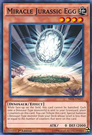 Miracle Jurassic Egg (SR04-EN011) - Structure Deck: Dinosmasher's Fury 1st Edition Structure Deck: Dinosmasher's Fury Yugioh Single  Squirtle Squad Card Shop.