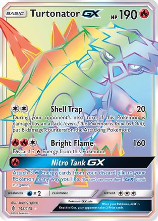 Turtonator GX (Secret)  - Holofoil SM  Guardians Rising - Secret Rare SM - Guardians Rising Pokemon Single  Squirtle Squad Card Shop.