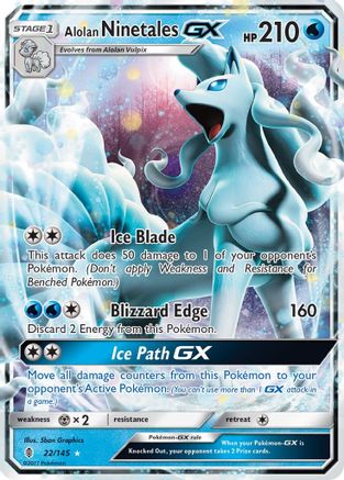 Alolan Ninetales GX 022  - Holofoil SM  Guardians Rising - Ultra Rare SM - Guardians Rising Pokemon Single  Squirtle Squad Card Shop.