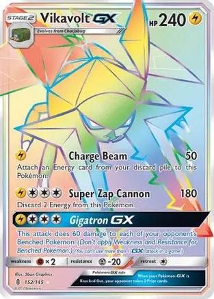 Vikavolt GX (Secret)  - Holofoil SM  Guardians Rising - Secret Rare SM - Guardians Rising Pokemon Single  Squirtle Squad Card Shop.