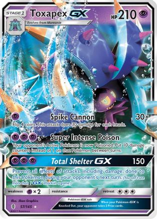 Toxapex GX 057  - Holofoil SM  Guardians Rising - Ultra Rare SM - Guardians Rising Pokemon Single  Squirtle Squad Card Shop.