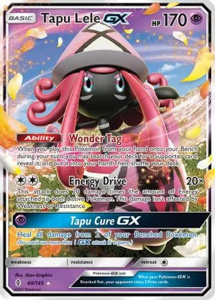 Tapu Lele GX 060  - Holofoil SM  Guardians Rising - Ultra Rare SM - Guardians Rising Pokemon Single  Squirtle Squad Card Shop.
