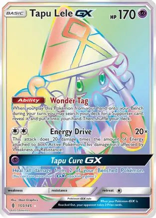 Tapu Lele GX (Secret)  - Holofoil SM  Guardians Rising - Secret Rare SM - Guardians Rising Pokemon Single  Squirtle Squad Card Shop.