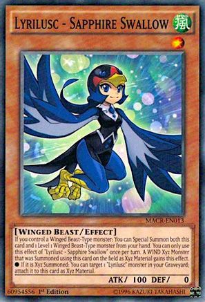 Lyrilusc - Sapphire Swallow (MACR-EN013) - Maximum Crisis 1st Edition Maximum Crisis Yugioh Single  Squirtle Squad Card Shop.
